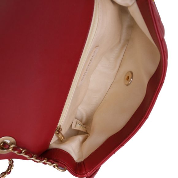 Chanel Red Quilted Lambskin Small Stitched Single Flap Bag - Picture 8 of 8